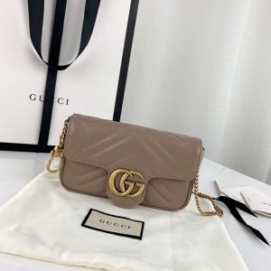 GUCCI GG MARMONT NANO SHOULDER BAG<br>구찌 GG 마몬트 나노 숄더백<br>[16.5x10x5cm 이태리소가죽]