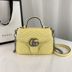 GUCCI GG MARMONT TOP HANDLE BAG<br>구찌 GG 마몬트 탑 핸들백<br>[21x15x8cm 이태리가죽]