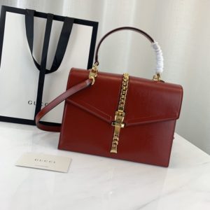 GUCCI SYLVIE 1969 TOP HANDLE BAG<br>구찌 실비 1969 탑 핸들백<br>[26×19.5×8.5cm 이태리가죽]