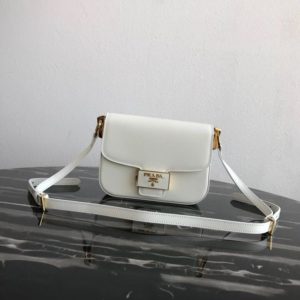 PRADA EMBLEME SAFFIANO LEATHER BAG<br>프라다 앙상블 레더 숄더백<br>[20.5x14x5cm 사피아노]