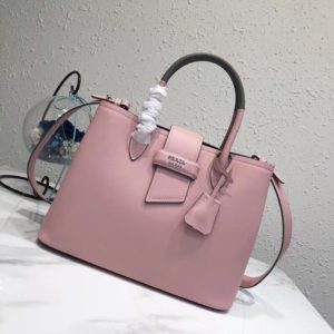 PRADA TWO TONE SOFT LEATHER TOTE BAG<br>프라다 투톤 소프트 레더 토트 백<br>[33x24x14.5cm 이태리가죽]