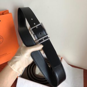 HERMES LOGO LEATHER BELT<br>에르메스 로고 가죽 벨트<br><i>폭 4cm 이태리소가죽</i>