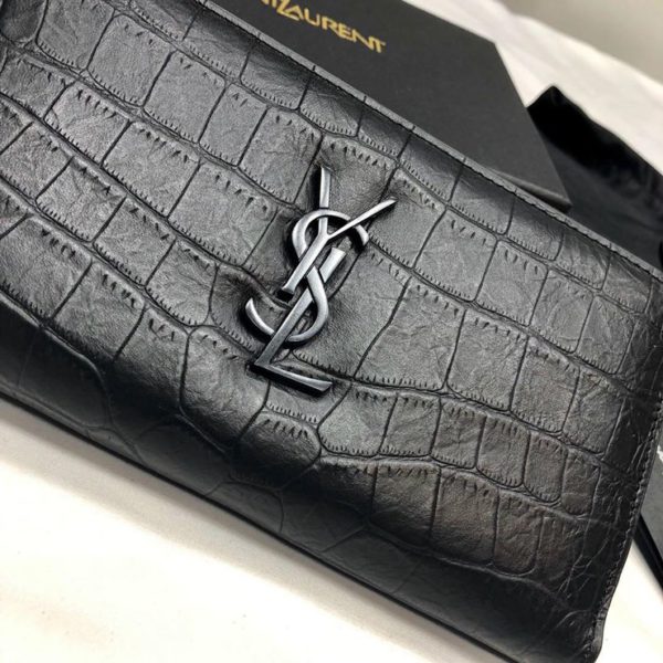 YSL LOGO LEATHER ZIPPER WALLET 입생로랑 로고 레더 지퍼 지갑