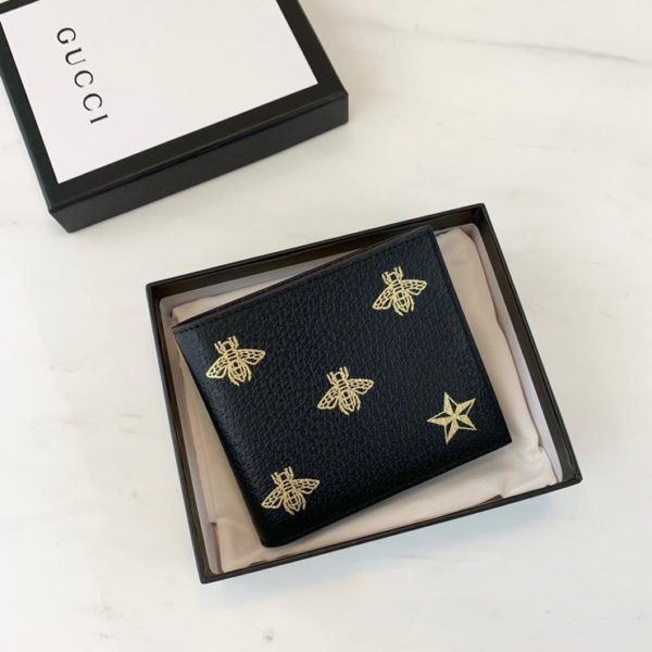 GUCCI BLACK LEATHER BEE STAR WALLET 구찌 블랙 가죽 지갑