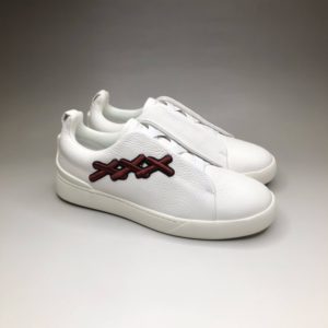 Ermenegildo Zegna white stitch slip on sneaker 에르메네질도 제냐 스티치 슬립온 스니커즈