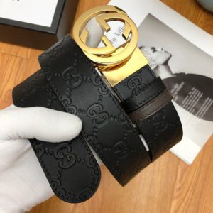 GUCCI LOGO LEATHER BELT<br>구찌 로고 가죽 벨트<br><i>폭 3.5cm 이태리소가죽</i>