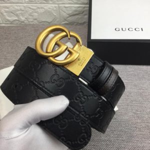 GUCCI GG LEATHER BELT<br>구찌 GG 가죽 벨트<br><i>폭 3.7cm 이태리소가죽</i>