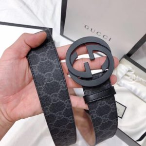 GUCCI LOGO LEATHER BELT<br>구찌 로고 가죽 벨트<br><i>폭3.8cm 이태리소가죽</i>