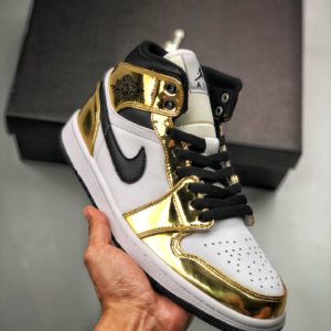 [NIKE] 나이키 에어조던 1 미드 메탈릭골드 Air Jordan 1 Mid SE Metallic Gold Black White DC1419-700