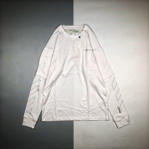 [OFF-WHITE] 오프화이트 반팔레이어드 언피니쉬드 애로우 롱 슬리브티 (화이트) OMAB022E 19185003 0191