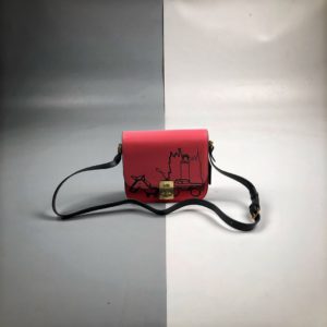 [COACH] 클래식 로고 스카이 라인 캐리지 패턴 HUTTON 새들 백 ladies classic logo skyline carriage pattern HUTTON saddle bag