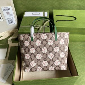 [GUCCI] 구찌 GG 마몬트 야구공 토트백 오리지널 그린 풀패키지