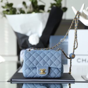 [CHANEL] 샤넬 미니 플랩백 Mini Flap Bag Denim & Gold Metal Blue