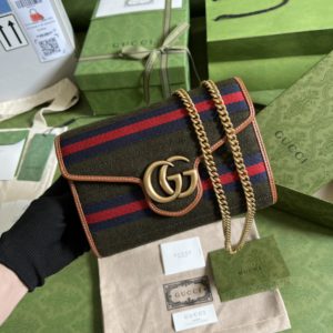 [GUCCI] 구찌 GG 마몽트 마틀라세 미니 체인숄더백 474575