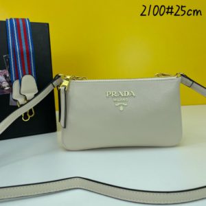 [PRADA] 프라다 1BH046 남여 비텔로 더블지퍼크로스백