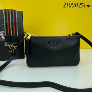 [PRADA] 프라다 1BH046 남여 비텔로 더블지퍼크로스백