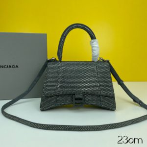 [BALENCIAGA] 발렌시아가 Hourglass 아워글래스 로고 미니 탑 핸들 백