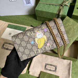 [GUCCI] 구찌 GG Supreme 프린트 체인 지갑