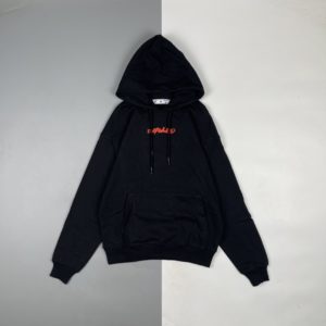 OFF WHITE C/O VIRGIL 22FW 페인티드 레드 애로우 프린트 후드 스웻셔츠