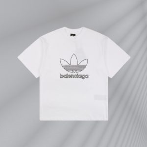 Balenciaga x Adidas 23ss 클로버 자수 반팔 330g