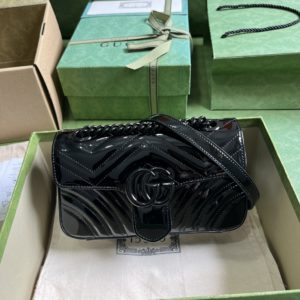 [GUCCI] 구찌 GG 마몽 미니 마틀라세 숄더백 Black 446744