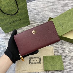 [GUCCI] 구찌 Zip around wallet with bamboo 739499